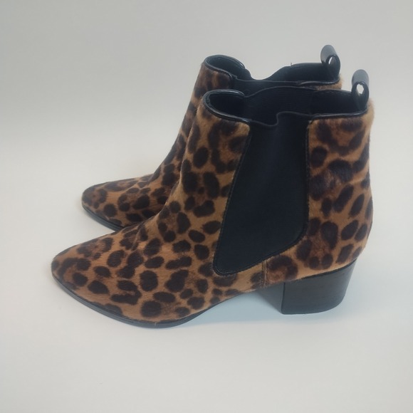 Nine West Ankle Boots Women's Size 7M Faux Fur Leopard Print - Picture 4 of 8